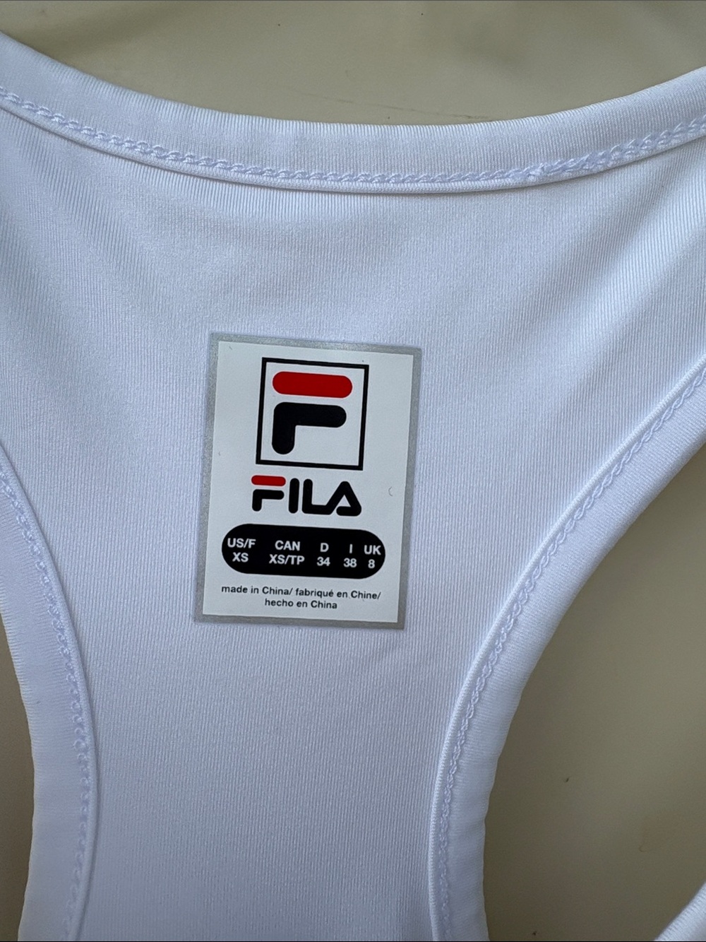 FILA White Patterned Racerback Sport Tank - Picture 3 of 4